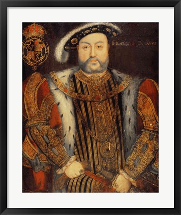 Framed Portrait of Henry VIII B Print