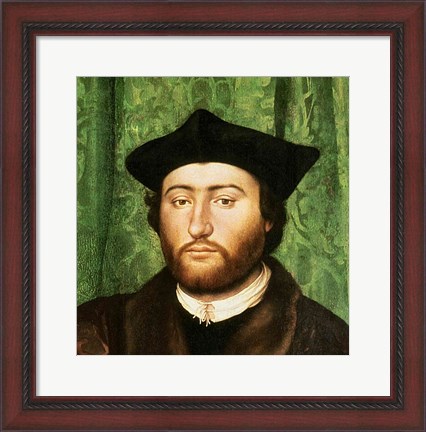 Framed Ambassadors, 1533, Right Portrait Detail Print
