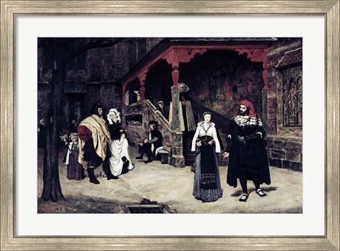 Framed Meeting of Faust and Marguerite, 1860 Print