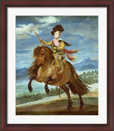 Framed Prince Balthasar Carlos on horseback Print