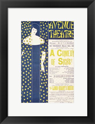 Framed Poster advertising &#39;A Comedy of Sighs&#39; Print