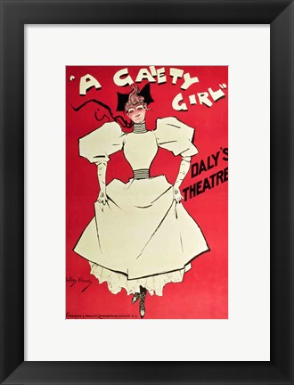 Framed Poster advertising &#39;A Gaiety Girl&#39; at the Daly&#39;s Theatre, Great Britain Print