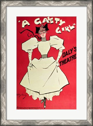 Framed Poster advertising &#39;A Gaiety Girl&#39; at the Daly&#39;s Theatre, Great Britain Print