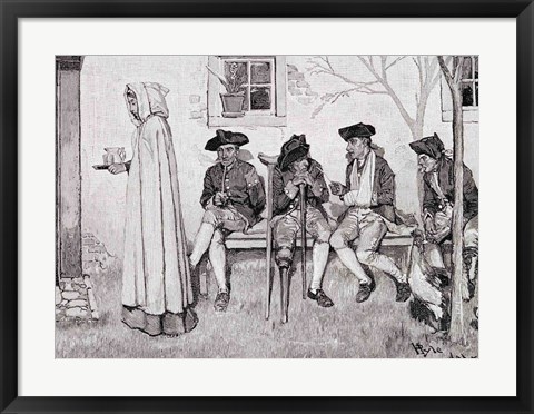 Framed &#39;The Wounded Soldiers Sat Along the Wall&#39; Print