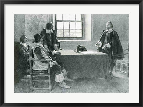 Framed Sir William Berkeley Surrendering to the Commissioners of the Commonwealth, illustration from &#39;In Washington&#39;s Day&#39; Print