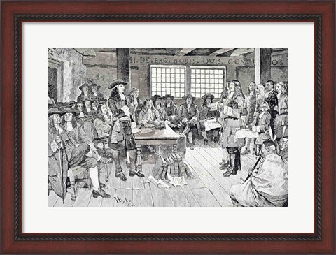 Framed William Penn in Conference with the Colonists Print