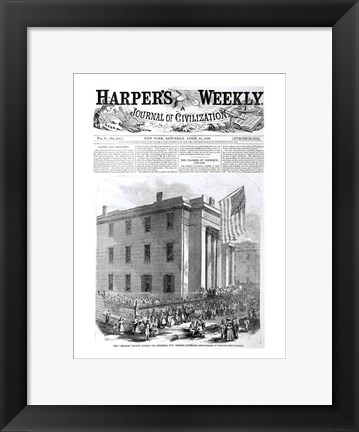 Framed Abraham Lincoln School for Freedmen Print
