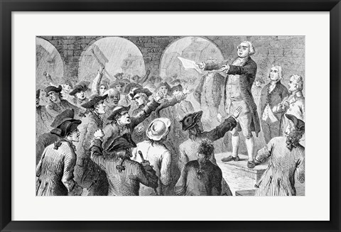 Framed John Lamb speaking at the Sons of Liberty Meeting at New York City Hall Concerning the Landing of British Tea in New York Print