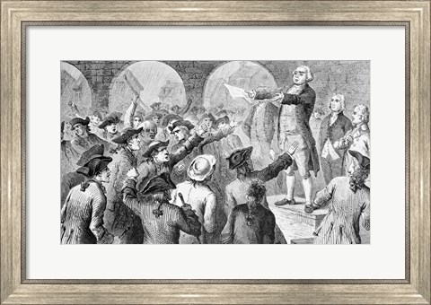 Framed John Lamb speaking at the Sons of Liberty Meeting at New York City Hall Concerning the Landing of British Tea in New York Print