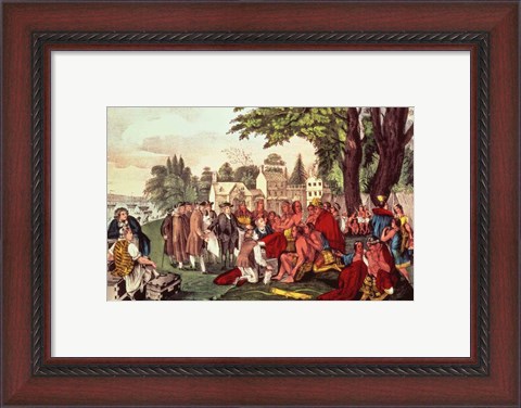 Framed William Penn&#39;s Treaty with the Indians Print