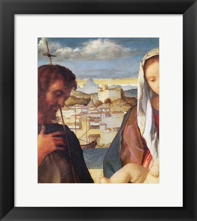 Framed Madonna and Child with St.John the Baptist and a Saint Print