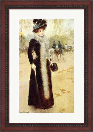Framed Parisian Woman in the Bois de Boulogne Print