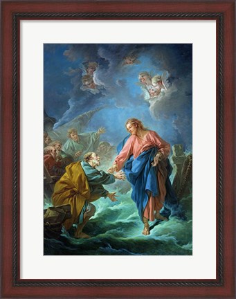Framed St. Peter Invited to Walk on the Water Print