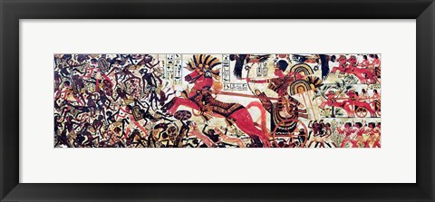 Framed Tutankhamun on his chariot attacking Africans Print