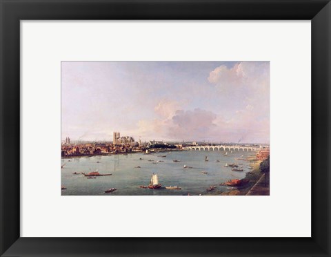 Framed View of the Thames from South of the River Print