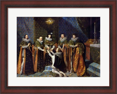Framed Louis XIII Receiving Henri d&#39;Orleans Print