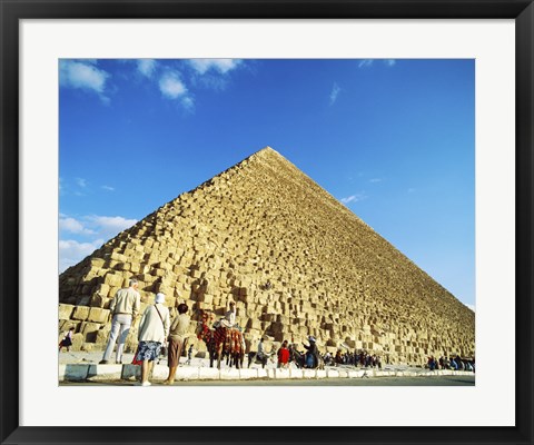 Framed Giza Pyramids, Giza, Egypt (camel) Print