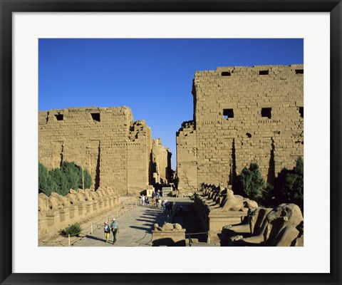 Framed Avenue of the Sphinxes, Temples of Karnak, Luxor, Egypt Print