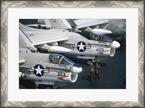 Framed U.S. Navy, Vought A-7 Crusader, Jet Fighters Print