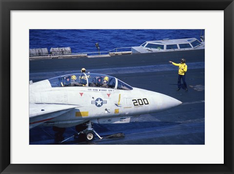 Framed Grumman F-14 Tomcat Flight Deck USS Eisenhower Print