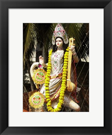 Framed Saraswati with Vitarka Mudra Print