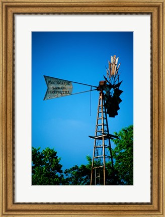 Framed Low angle view of an industrial windmill, Winterset, Iowa, USA Print