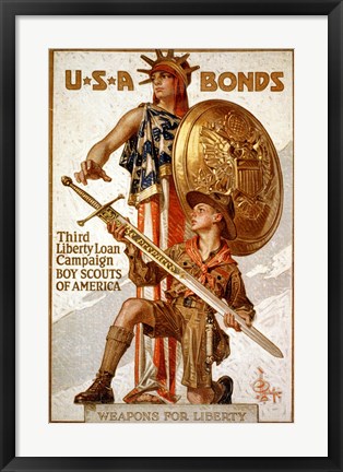 Framed USA Bonds Print