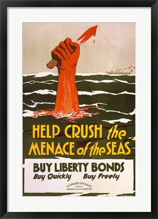 Framed Help Crush the Menace of the Seas Print