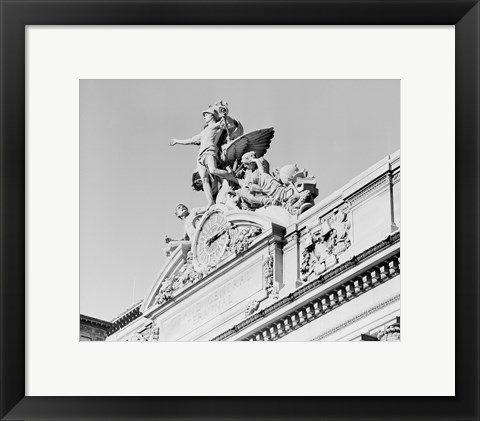 Framed USA, New York State, New York City, Grand Central Clock, low angle view Print