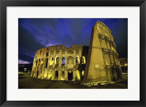 Framed Colosseum lit up at night, Rome, Italy Print