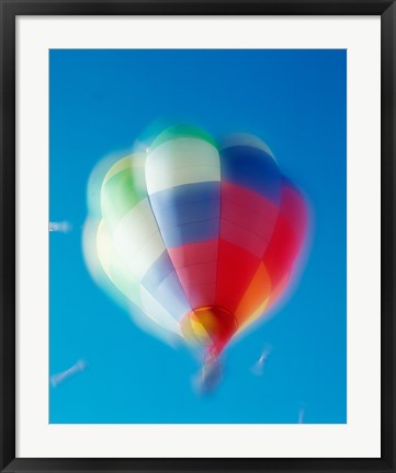 Framed Blur view of a hot air balloon in the sky, Albuquerque, New Mexico, USA Print