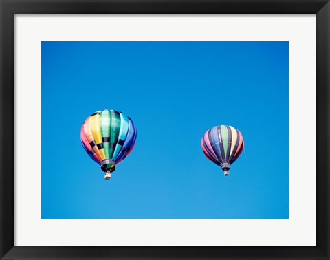 Framed Two Hot Air Balloons Side by Side Print