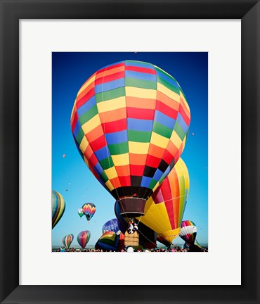 Framed Low angle Closeup Of Hot Air Balloons In The Sky, Albuquerque International Balloon Fiesta, Albuquerque, New Mexico, USA Print