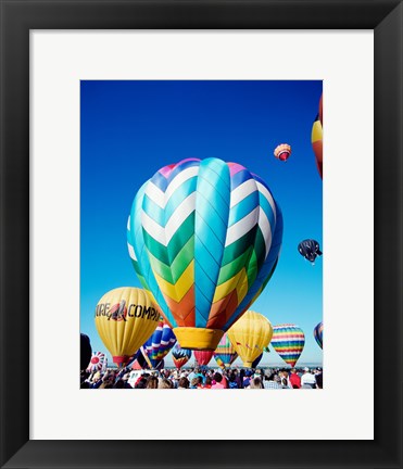 Framed Hot air balloons taking off, Albuquerque International Balloon Fiesta, New Mexico Print