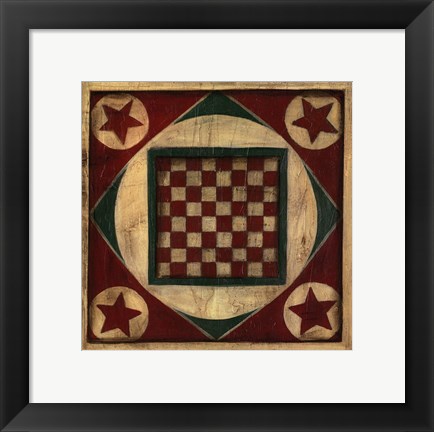 Framed Small Antique Checkers Print