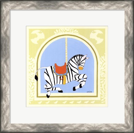 Framed Zebra Carousel Print