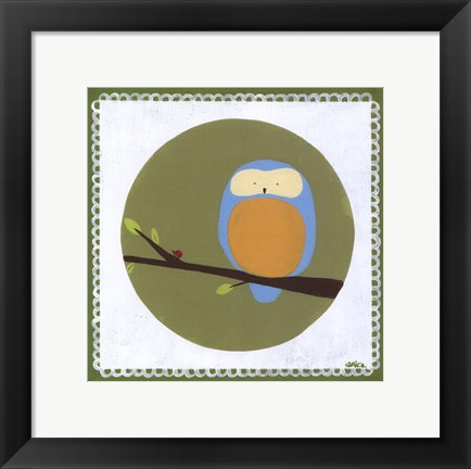 Framed Owl Cameo IV Print