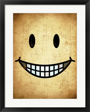 Framed Hang up a Smile (sepia) Print