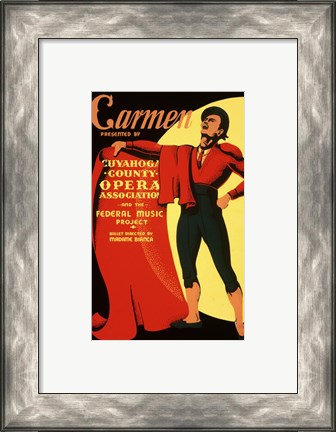 Framed Carmen Matador Playbill 1939 Print