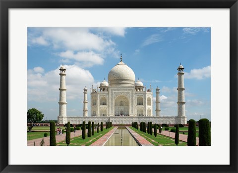 Framed Taj Mahal, Agra, India With Green Trees Print