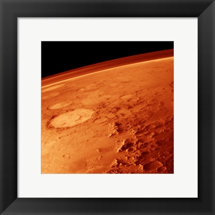Framed Smiley Face Crater on Mars Print