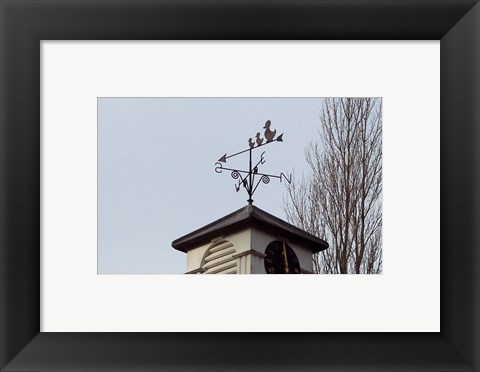 Framed Weathervane on Damerham Village Hall Print