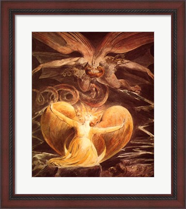 Framed William Blake the dragon Print