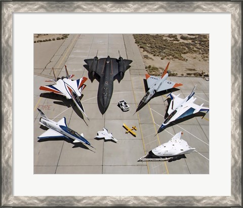 Framed Collection of Military Aircraft Print