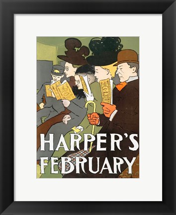 Framed Harper&#39;s February 1895 Print