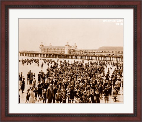 Framed Crowd at Atlantic City 1910 Print
