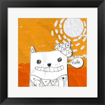 Framed Hola Cat Print