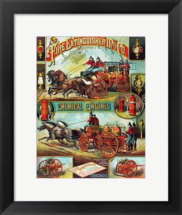 Framed Fire Extinguisher Mfg. Co., Advertising Poster, ca. 1890 Print