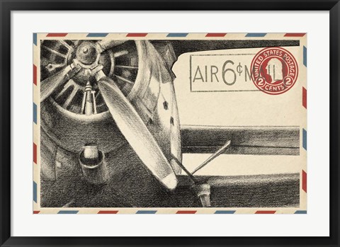 Framed Small Vintage Air Mail II Print