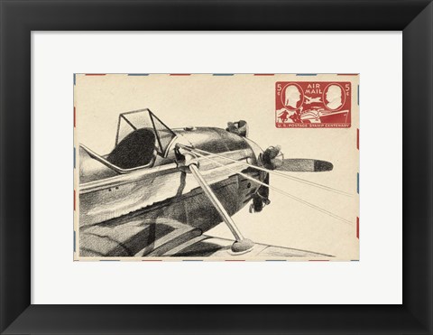 Framed Small Vintage Air Mail I Print